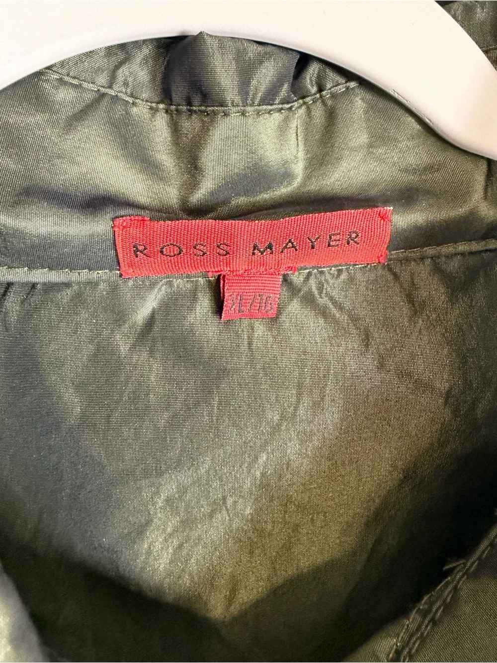 Ross Mayer Olive Green Two piece Taffeta Dress Suite Jacket & Layered Skirt Set